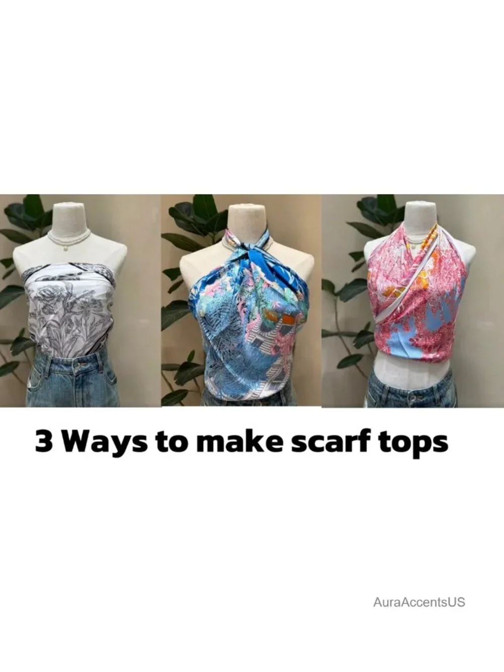 4 Pcs Large Satin Head Scarf - 35